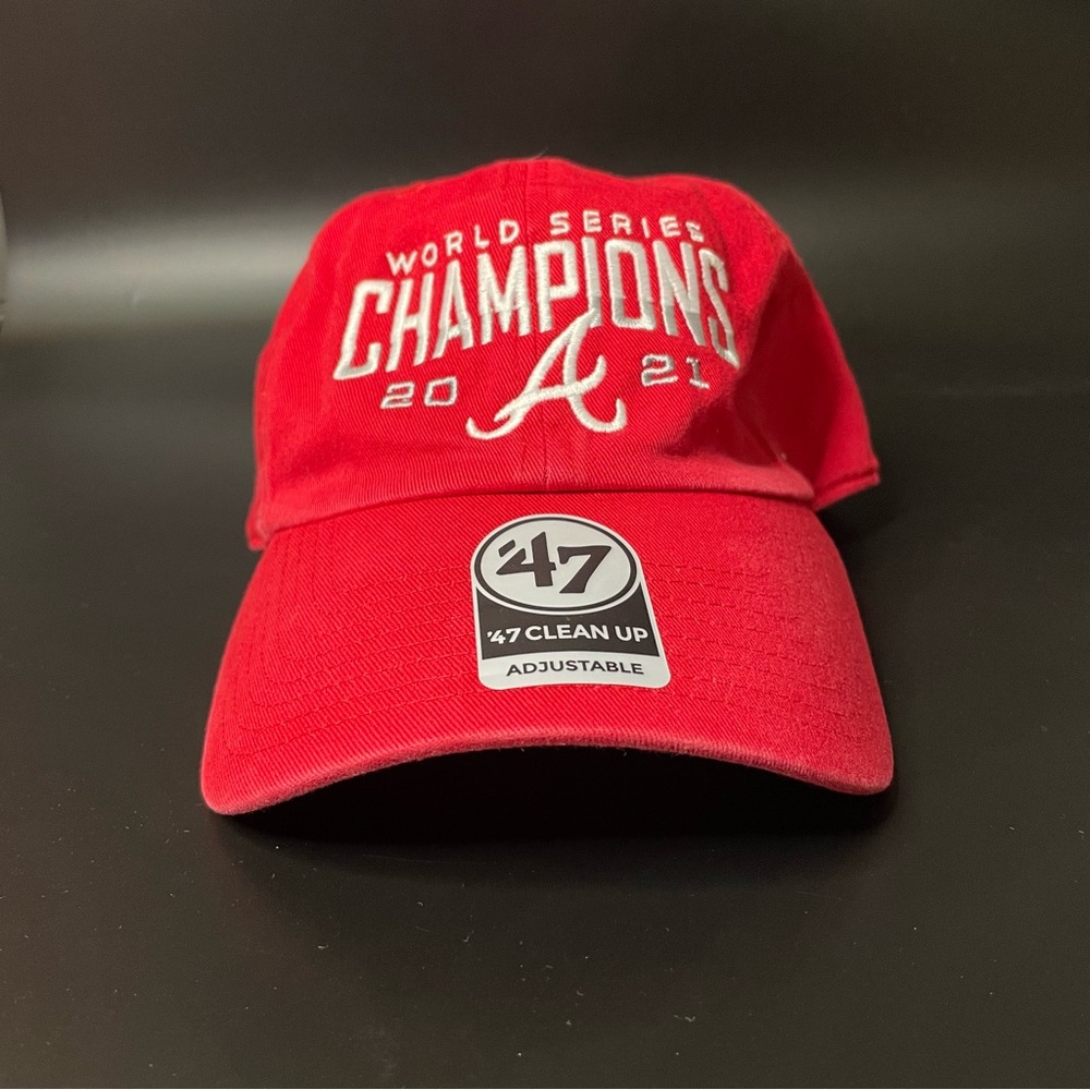 Atlanta Braves 47 Brand Dad Adjustable Hat Red World Series Champions 2021 New